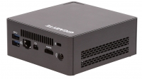 Gigabyte Brix S - porty z tyłu: 2x USB 3.0, RJ-45, mini-DisplayPort, HDMI, gniazdo zasilania, miejsce na linkę zabezpieczającą