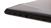 Lenovo IdeaPad Y910 - zasilanie, DisplayPort, HDMI, LAN, Thunderbolt 3 oraz dwa USB 3.0