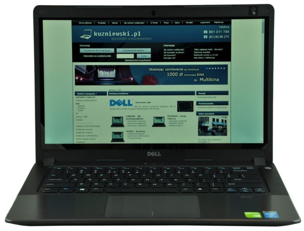 Dell laptop displaying a Polish tech site on its screen