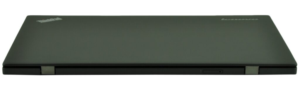 lenovo-thinkpad-new-x1-c_125580 - lab-kuzniewski.pl - Testy laptopów, recenzje i porównania Closed black Lenovo ThinkPad laptop, side view with branding visible on the lid.