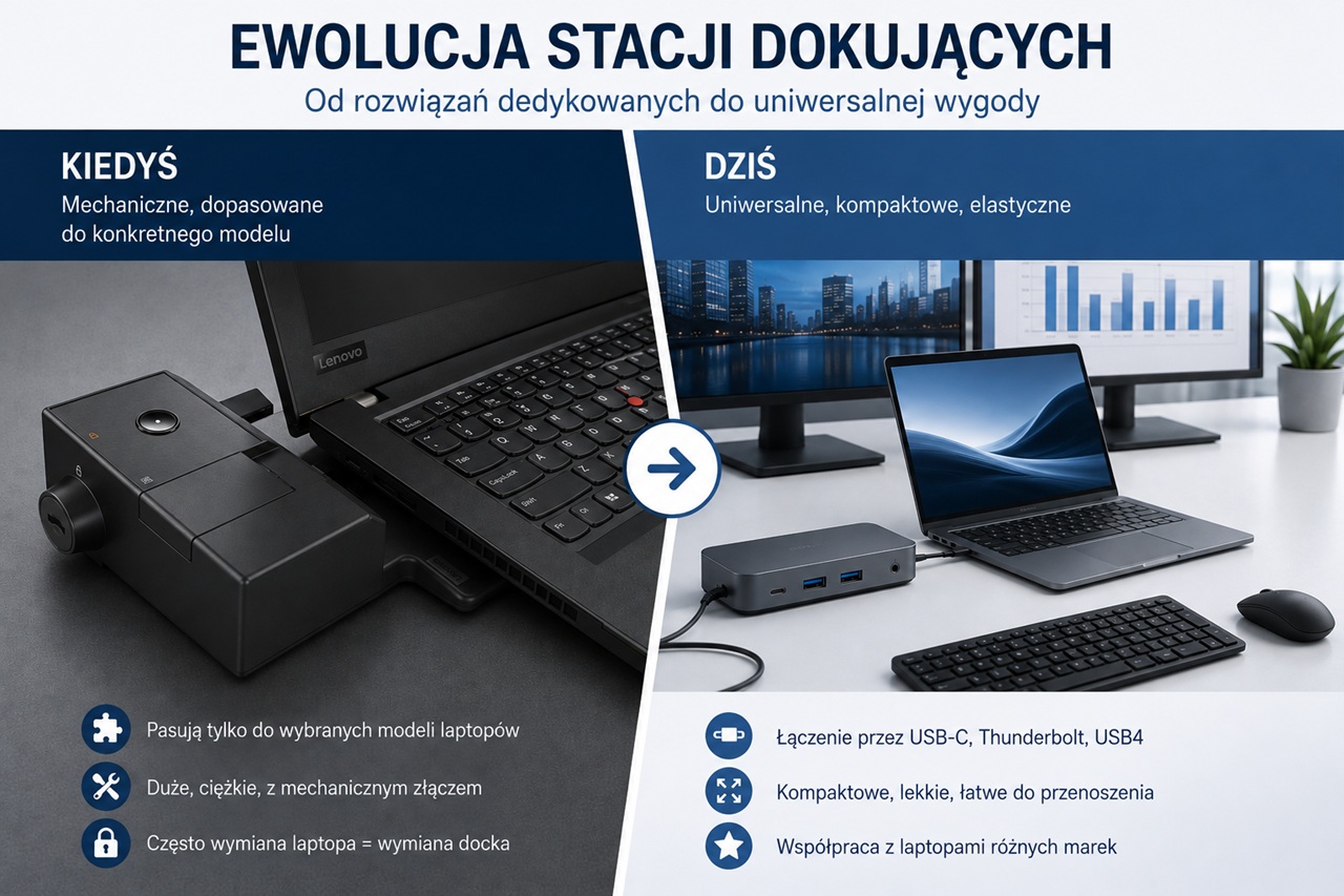Ewolucja stacji dokujących - kiedyś i dziś
