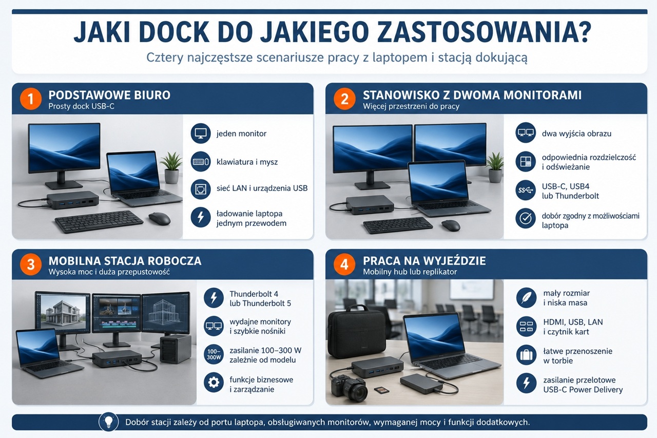 Jaki dock do jakiego zastosowania - cztery scenariusze pracy