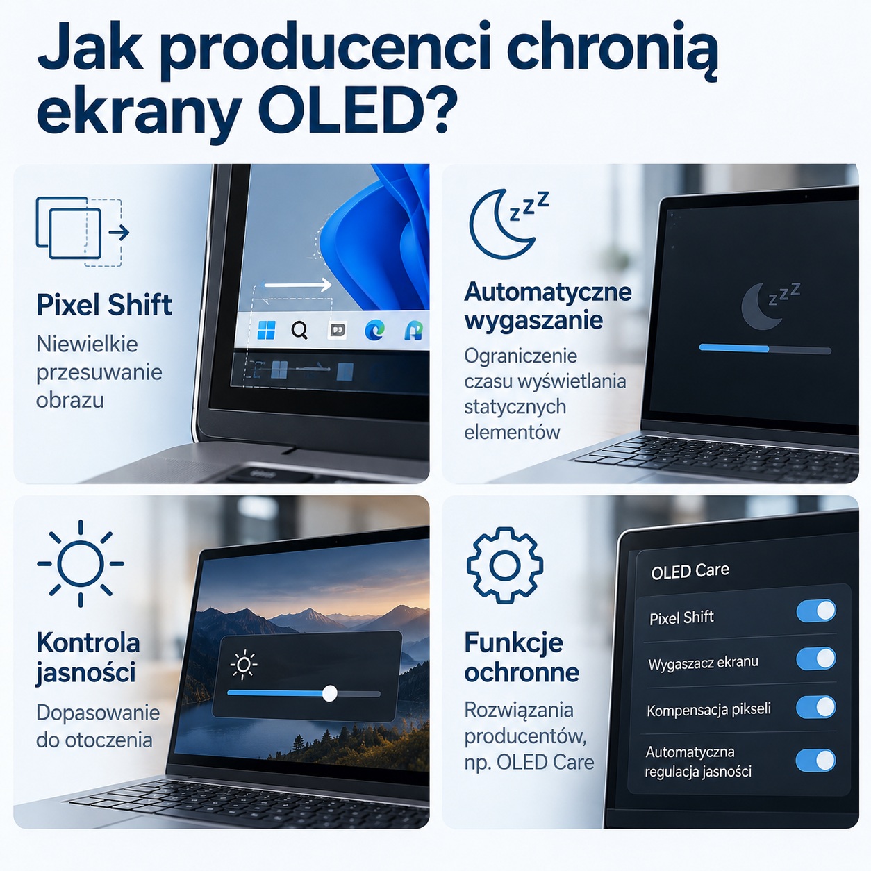 Sposoby ograniczania ryzyka wypalania ekranu OLED w laptopie