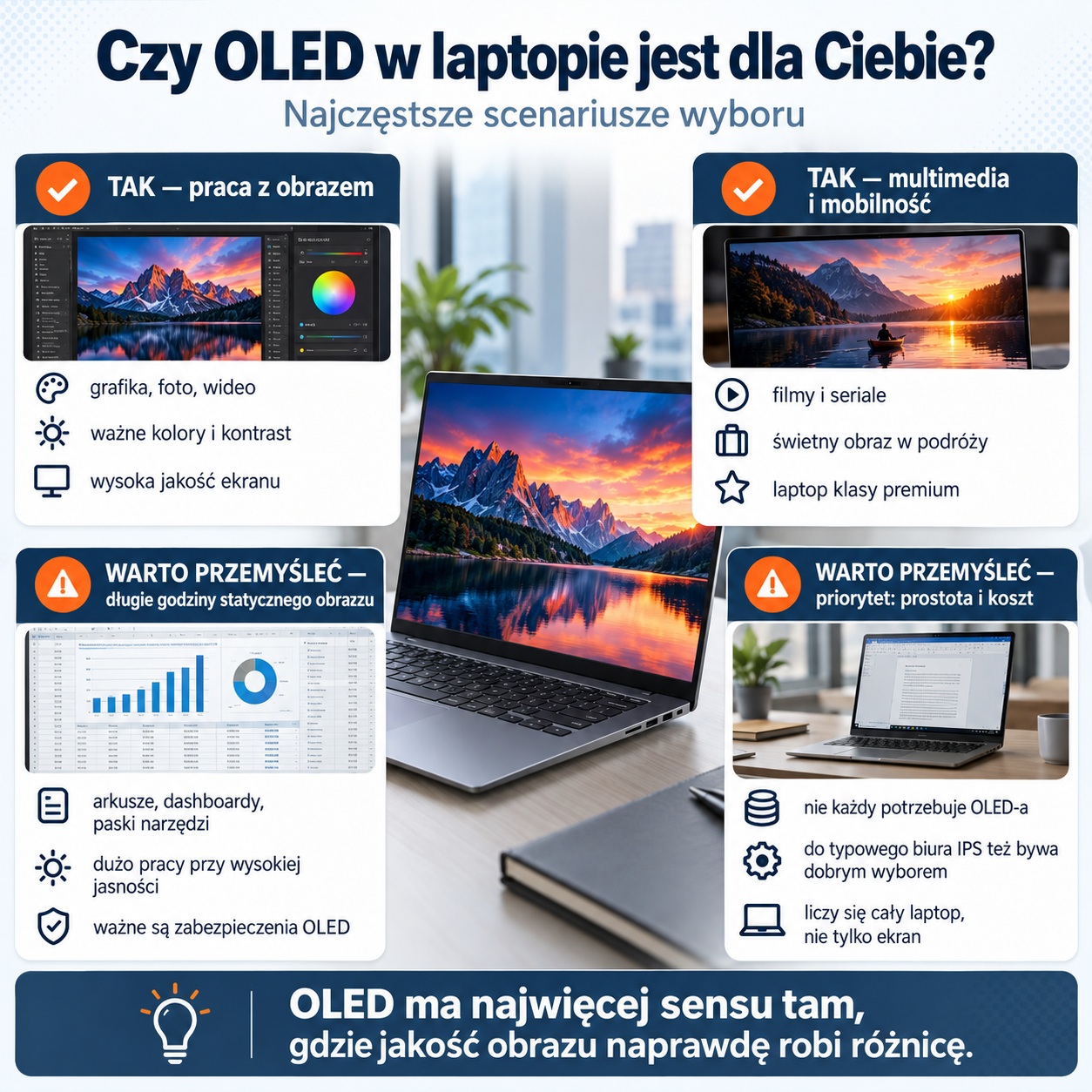 Czy warto kupić laptop z ekranem OLED – zastosowania biznesowe, grafika i multimedia