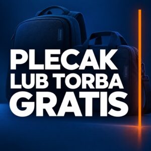plecak_lub_torba_gratis_kuzniewski_20101_mini - lab-kuzniewski.pl - Testy laptopów, recenzje i porównania Two blue backpacks with large white Polish text'Plecak lub torba gratis', advertising a free backpack or bag offer.